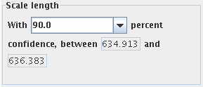 Scale length: with 90 percent confidence, between 634.913 and 636.383